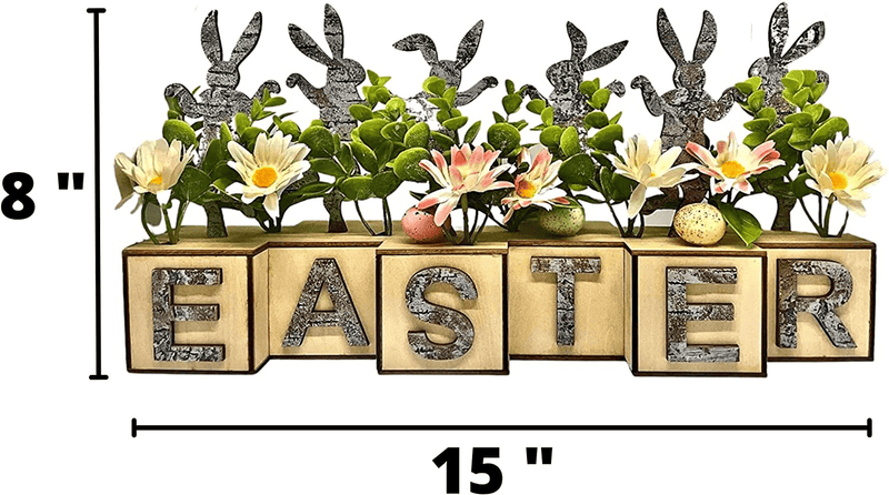 AXI Easter Centerpiece, Easter Decorations for the Home, Bunny Decor, Indoor Use Only, 15X8 Unique Handmade Centerpiece, Nice Spring Gift Home & Garden > Decor > Seasonal & Holiday Decorations AXI   