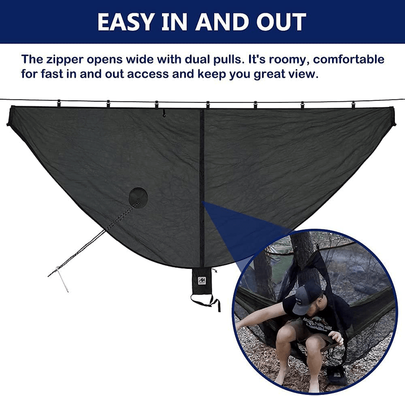 AYAMAYA Hammock Bug Net 11.5X5 FT- Wide Room No-See-Um Breathable Mesh Mosquito Netting - Equip with Hanging Bag & Lantern Hook -Ultralight Backpacking Outdoor Protection Guardian Hammock Camping