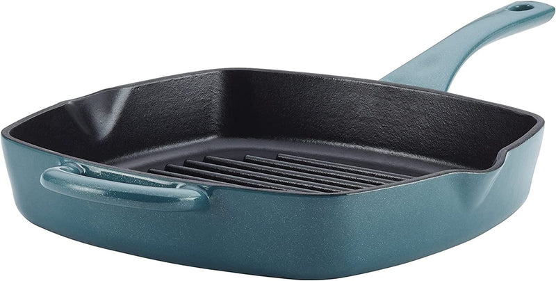 Ayesha Curry Cast Iron Enamel Casserole Dish/ Casserole Pan / Dutch Oven with Lid - 6 Quart, Twilight Teal Home & Garden > Kitchen & Dining > Cookware & Bakeware Ayesha Curry Twilight Teal Grill Pan 