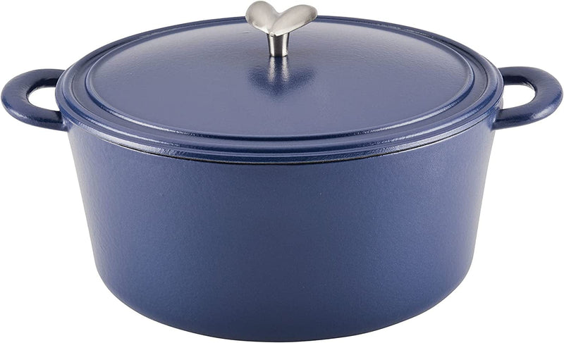 Ayesha Curry Cast Iron Enamel Casserole Dish/ Casserole Pan / Dutch Oven with Lid - 6 Quart, Twilight Teal Home & Garden > Kitchen & Dining > Cookware & Bakeware Ayesha Curry Anchor Blue Dutch Oven 