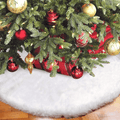 Aytai Christmas Tree Skirt 48 Inch White Faux Fur Christmas Tree Skirt Luxury Tree Skirts for Holiday Decorations