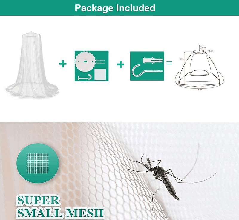 AYYOHON Mosquito Net Bed Canopy - Bed Net with Fluorescent Stars Glow,Princess Canopy round Hoop Hanging Curtain Netting,For Baby,Kids,Girls,Adults Beds or Canopy Net for Bed Queen Size Sporting Goods > Outdoor Recreation > Camping & Hiking > Mosquito Nets & Insect Screens AYYOHON   