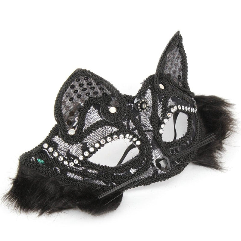 Ayyufe Halloween Decorations Halloween Home Decor Women Fox Half Face Lace Eye Mask Masquerade Halloween Dress up Party Props
