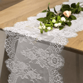 B-COOL 60 X120 Inch Classic White Wedding Lace Tablecloth Lace Tablecloth Overlay Vintage Embroidered Lace Overlay for Rustic Wedding Reception Decor Spring Summer Outdoor Party Arts & Entertainment > Hobbies & Creative Arts > Arts & Crafts B-COOL Plain White 2pcs 