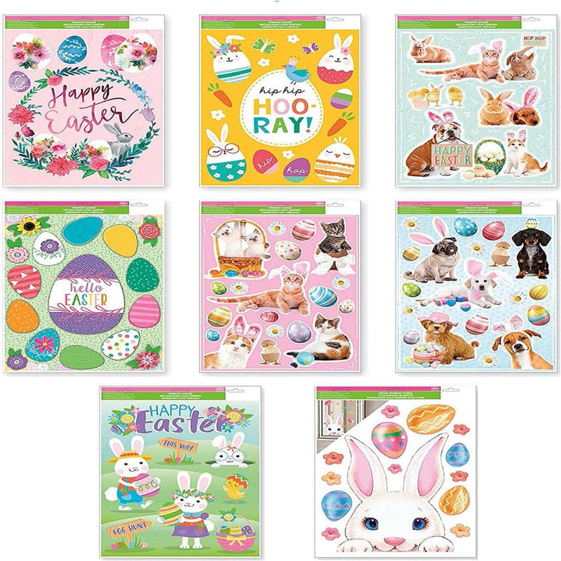 B-THERE Bundle of Spring Easter Window Cling Decorations 12" X 17", Eggs, Basket, Bunny, Dogs, Cats, Rabbits, and More Home & Garden > Decor > Seasonal & Holiday Decorations INTERSPECTIVE   
