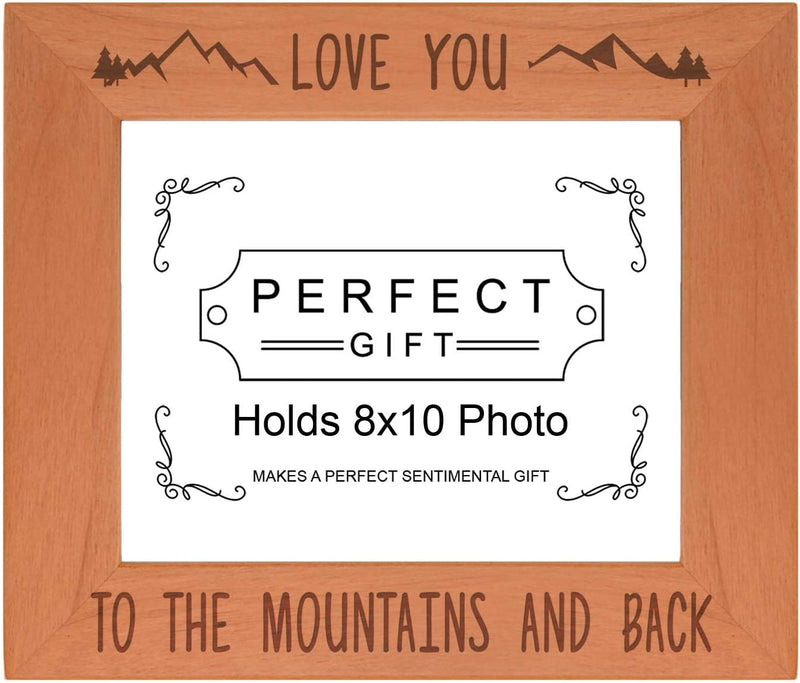 Mountain Photo Frame Love You to the Mountains Back Wood Engraved 5X7 Landscape Picture Frame Home & Garden > Decor > Picture Frames ThisWear 8x10 Landscape  
