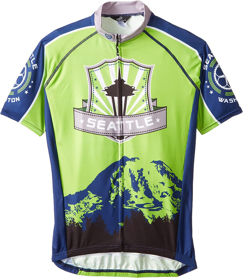 CANARI Men'S Souvenir Short Sleeve Cycling/Biking Jersey Sporting Goods > Outdoor Recreation > Cycling > Cycling Apparel & Accessories Getting Fit Seattle Small 