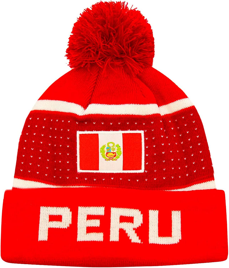 Icon Sports World Soccer Country Pegged Beanie Sporting Goods > Outdoor Recreation > Winter Sports & Activities Icon Sports Peru | Red  