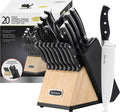 Mccook® MC35 Knife Sets with Built-In Sharpener,11 Pieces German Stainless Steel Hollow Handle Kitchen Knives Set in Acacia Block Home & Garden > Kitchen & Dining > Kitchen Tools & Utensils > Kitchen Knives McCook Black plus natural color block 20 Pieces 