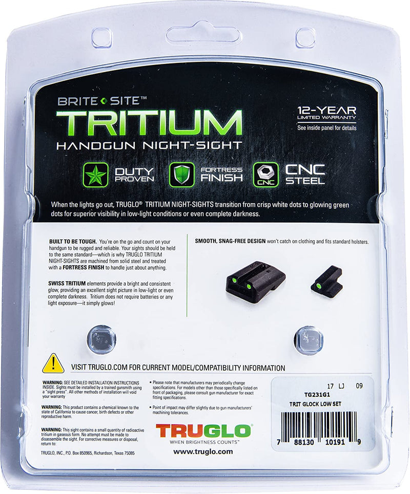 TRUGLO Tritium Green Gun Night Sight Compatible with Glock - Tool Combos Available Sporting Goods > Outdoor Recreation > Fishing > Fishing Rods TruGlo   