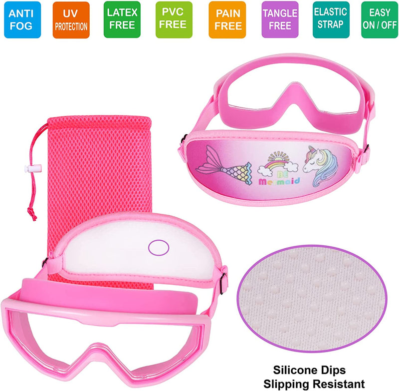 Kids Swim Goggles, Toddler Goggles, Swimming Goggles No Tangle / Bungee Strap Age 3-14 Sporting Goods > Outdoor Recreation > Boating & Water Sports > Swimming > Swim Goggles & Masks RUIGAO   
