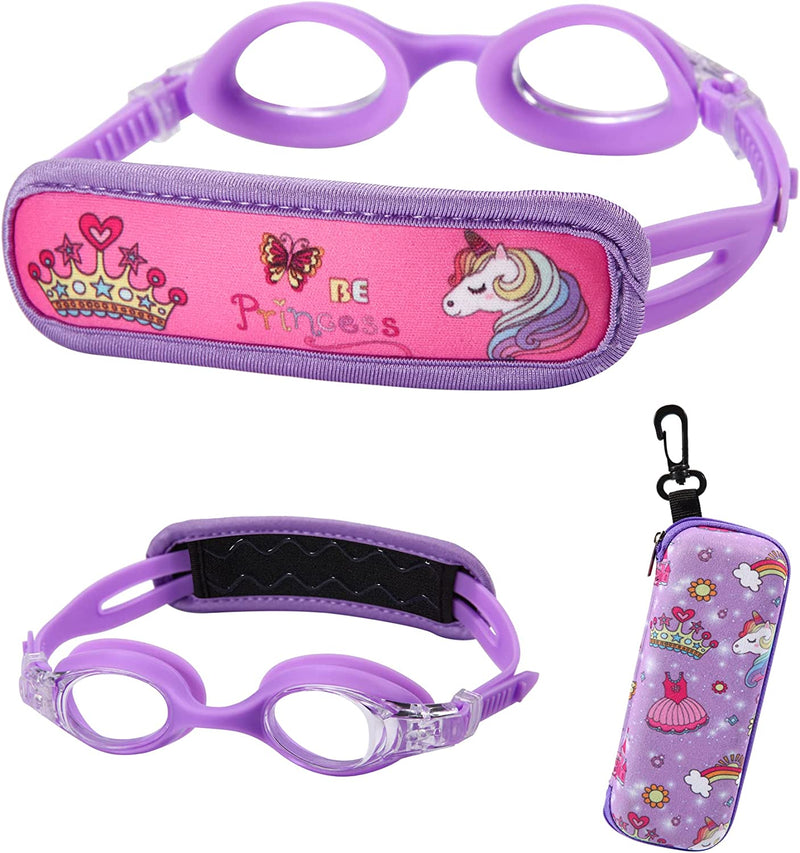 Ruigao Kids Swim Goggles Age 2-6, Toddler Goggles No Hair Pull, Swimming Goggles with Case/Soft Band Sporting Goods > Outdoor Recreation > Boating & Water Sports > Swimming > Swim Goggles & Masks RuiGao Purple  