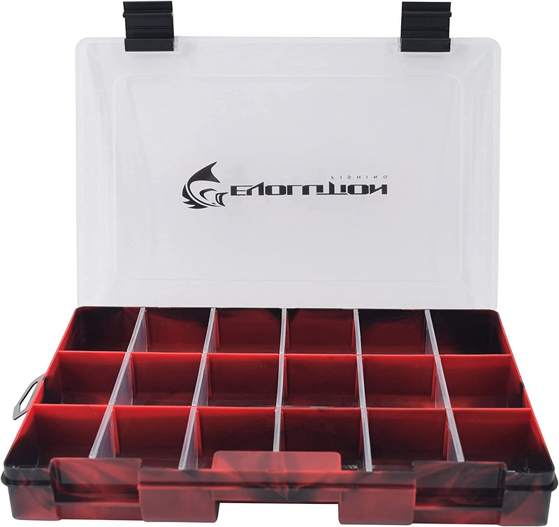Evolution Outdoor 3600 Drift Series Fishing Tackle Tray – Colored Tackle Box Organizer with Removable Compartments, Clear Lid, 2 Latch Closure, Utility Box Storage Sporting Goods > Outdoor Recreation > Fishing > Fishing Tackle Evolution Outdoor Red 1 Pk 