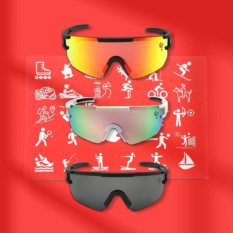 KAEK-GLOB Polarized Sports Sunglasses - Safety Sunglasses for Men Women, P-V Style, Cycling Baseball Running Golf Glasses Sporting Goods > Outdoor Recreation > Cycling > Cycling Apparel & Accessories KAEK-GLOB   