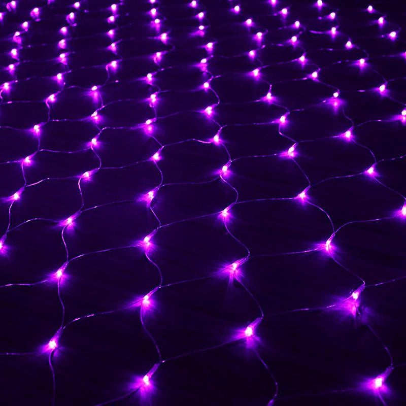 LED Net Mesh String Fairy Lights 200 Leds, 6.56 Ft X 9.84 Ft,8 Modes, Blue Outdoor Transparency String Lights Waterproof Christmas Decorative Lights for Christmas Tree, Holiday, Party, Wedding Home & Garden > Lighting > Light Ropes & Strings MORTTIC Purple  