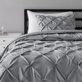 Pinch Pleat All-Season Down-Alternative Comforter Bedding Set - Twin / Twin XL, Burgundy Home & Garden > Linens & Bedding > Bedding KOL DEALS Dark Grey Bedding Set Twin/TwinXL