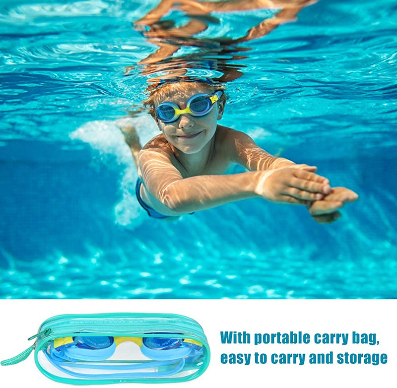 Findway Kids Swim Goggles, 2 Pack Kids Swimming Goggles Anti-Fog No Leaking Girls Boys for Age 3-10