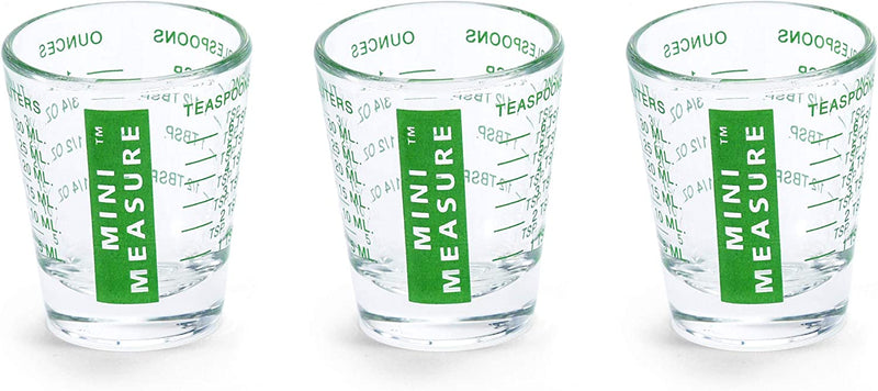 Kolder Mini Measure Heavy Glass, 20-Incremental Measurements Multi-Purpose Liquid and Dry Measuring Shot Glass, Red and Blue, Set of 2 Home & Garden > Kitchen & Dining > Barware Harold Import Company, Inc. Green Set of 3 