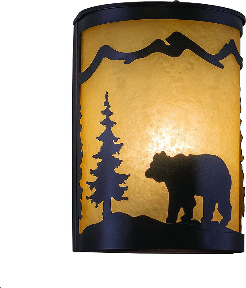 VAXCEL Trail Bronze Rustic Horse Cowboy Square Outdoor Flush Mount Ceiling Light Home & Garden > Lighting > Lighting Fixtures > Chandeliers Vaxcel Bear Wall Sconce 