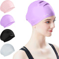 Tripsky Silicone Swim Cap for Long Hair | Swimming Cap for Women Men Teenager | Curved Bathing Cap Ideal for Curly Short Medium Long Thick Hair,Keep Your Hair Dry & Unchanged Sporting Goods > Outdoor Recreation > Boating & Water Sports > Swimming > Swim Caps Tripsky Purple 1 