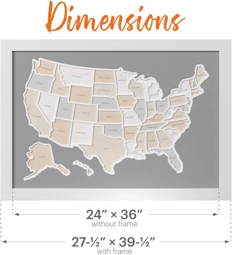 Thunder Bunny Labs 50 States USA Photo Map - Frame Optional - Made in America (Driftwood, Black Frame) Home & Garden > Decor > Picture Frames Thunder Bunny Labs   
