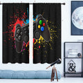 Riyidecor Galaxy Outer Space Nebula Curtains (2 Panels 42 X 63 Inch) Blue Rod Pocket Universe Planets Boys Fantasy Starry Black Art Printed Living Room Bedroom Window Drapes Treatment Fabric WW-CLLE Home & Garden > Decor > Window Treatments > Curtains & Drapes Pan na Gamepad 42Wx63H 