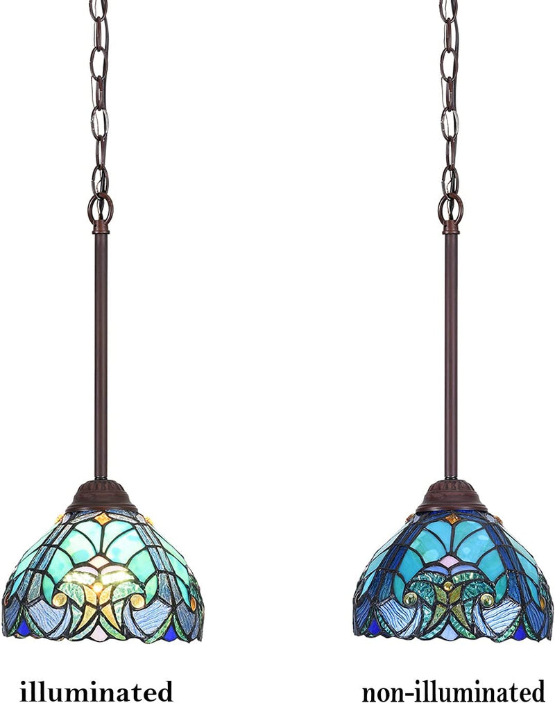COTOSS Tiffany Pendant Light Fixtures Hanging Lamp Stained Glass Light Decor for Dining Living Room Kitchen Island Study Hallway Home & Garden > Lighting > Lighting Fixtures COTOSS   
