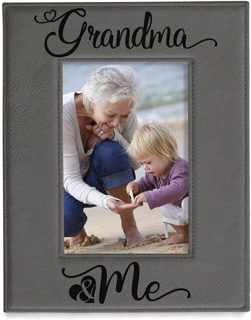 KATE POSH - Grandma & Me Engraved Leather Picture Frame, First Grandchild Gifts, Best Grandma Ever, Grandparents Gifts (4X6-Vertical) Home & Garden > Decor > Picture Frames KATE POSH 4x6-Vertical (Grandma & Me)  