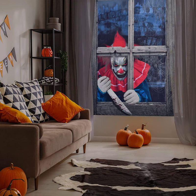 FUN LITTLE TOYS Halloween Female Ghost Curtain, Window Door Cover, Halloween Decoration, Party Decors  FUN LITTLE TOYS Clown  