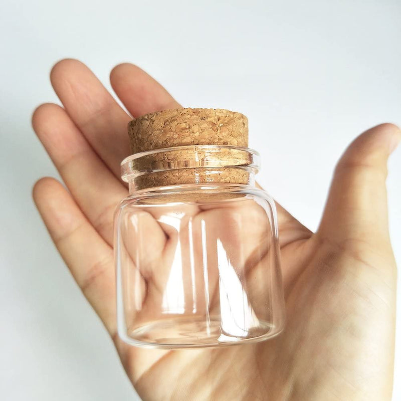Luo House 3Pcs 50Ml Small Glass Bottles Vials Jars Glass with Cork Stopper Storage Bottle 50Ml 47X50Mm(1.85X1.96Inch) Home & Garden > Decor > Decorative Jars Luo House   
