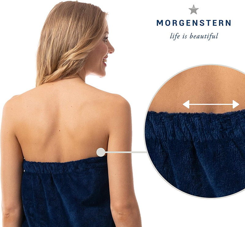 Morgenstern Women Body Towel Wrap with Pocket Bath Body Wrap Bath Towel Wrap Spa Wraps Navy Blue Home & Garden > Linens & Bedding > Towels Morgenstern   