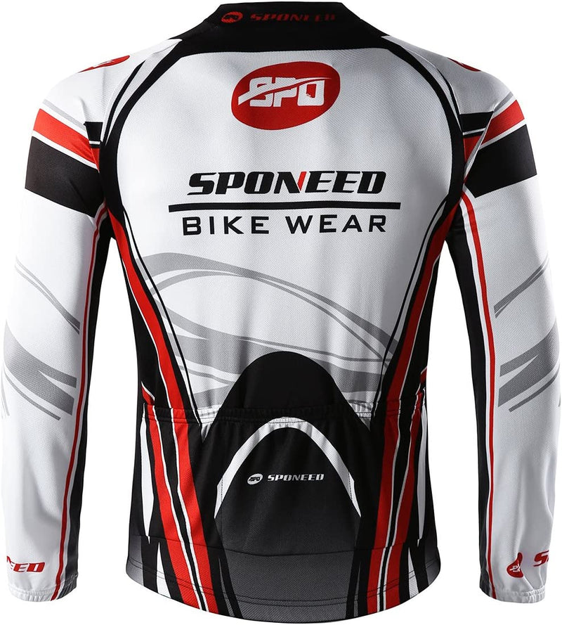 Sponeed Men'S Bicycle Shirts Long Sleeve Biker Jerseys Full Zipper Winter Cycling Gear Breathable Sporting Goods > Outdoor Recreation > Cycling > Cycling Apparel & Accessories Sentibery   