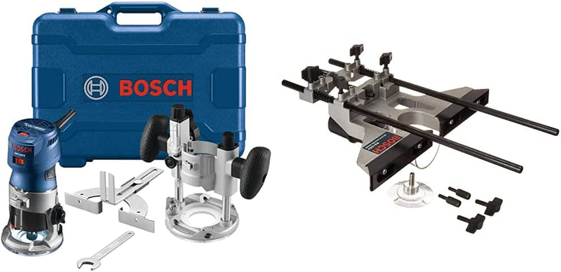 Bosch GKF125CEPK Colt 1.25 HP (Max) Variable-Speed Palm Router Combination Kit , Blue, 5.8 X 11 X 10.5 Inches Sporting Goods > Outdoor Recreation > Fishing > Fishing Rods C & J Direct GmbH & Co. KG with Dust Extraction Hood & Vacuum Hose Adapter RA1054  