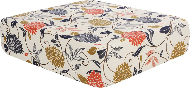 Papasgix Stretch Couch Cushion Covers, Printed Removable Loveseat Cushion Slipcovers Protector, Sofa Seat Cushion Covers for Living Room, Camper (Medium, Butterfly) Home & Garden > Decor > Chair & Sofa Cushions papasgix Orange Flower Small 