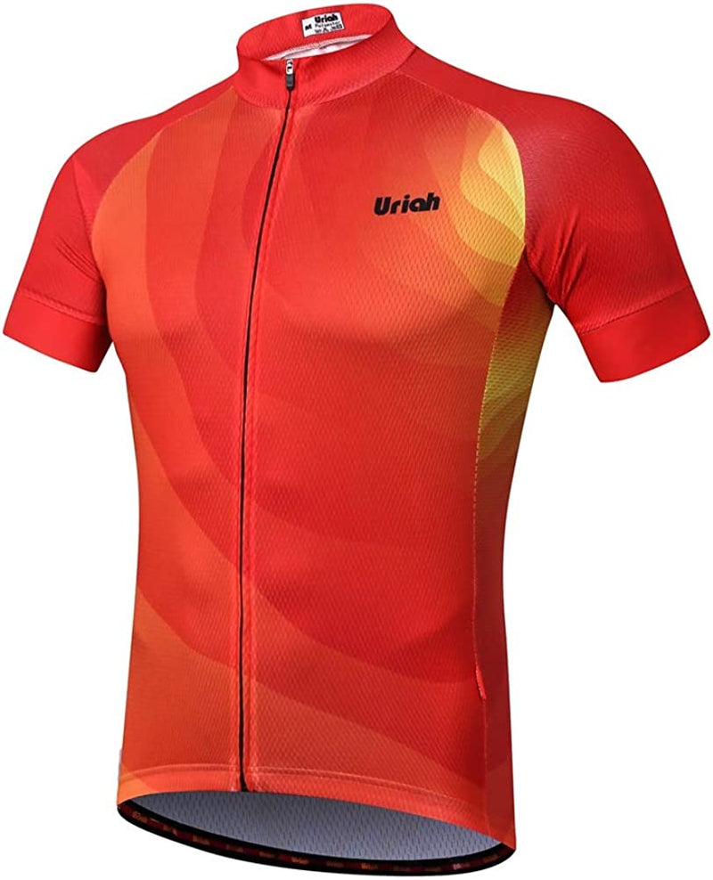 Uriah Men'S Cycling Jersey Short Sleeve Reflective with Rear Zippered Bag Sporting Goods > Outdoor Recreation > Cycling > Cycling Apparel & Accessories Uriah   