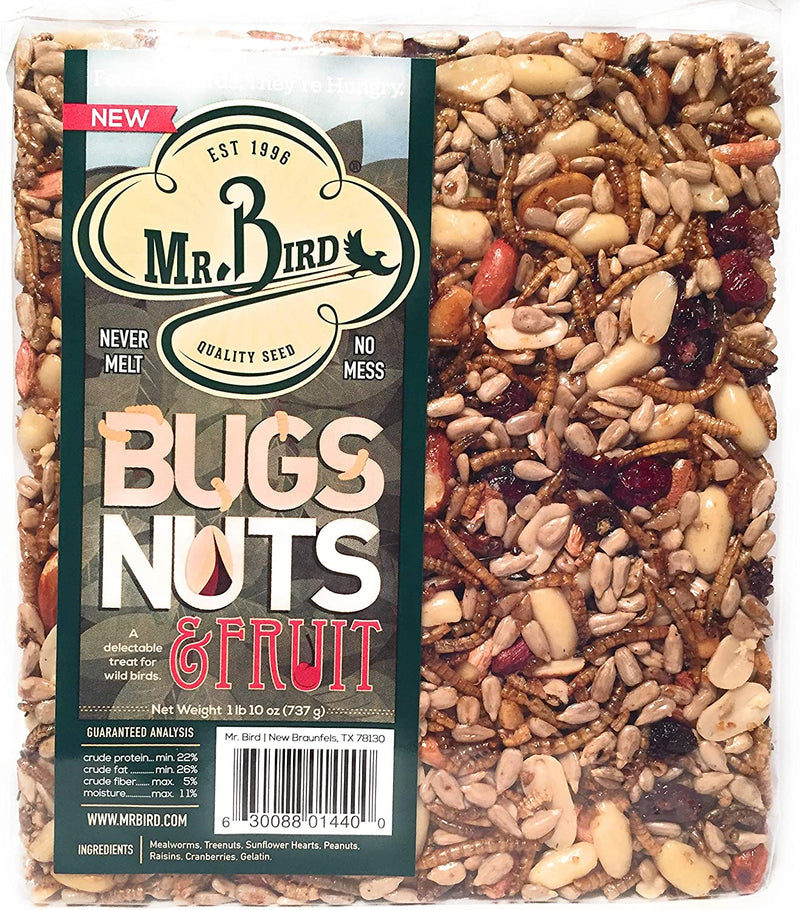 2-Pack of Mr. Bird Bugs, Nuts, Fruit Large Wild Bird Seed Cake 1 Lb. 10 Oz. Animals & Pet Supplies > Pet Supplies > Bird Supplies > Bird Food Mr. Bird 1  