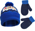 Nickelodeon Boys Winter Hat Set, Paw Patrol'S Marshall, Chase and Rubble Toddler Beanie and Mittens for Kids Age 2-4 Sporting Goods > Outdoor Recreation > Winter Sports & Activities Nickelodeon Blue Age 2-4 
