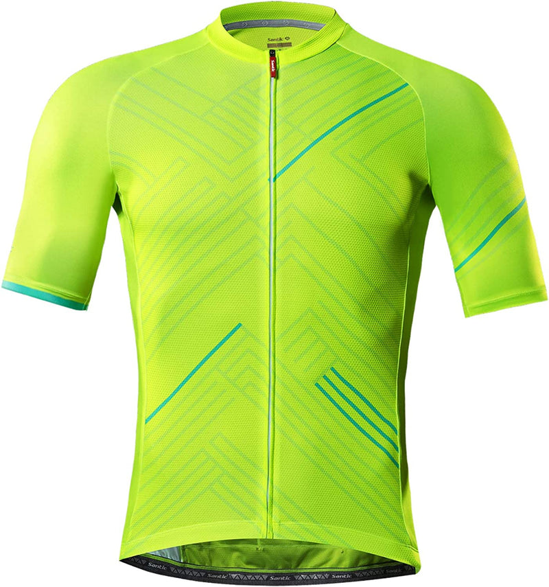 Santic Cycling Jersey Men'S Short Sleeve Tops Mountain Biking Shirts Bicycle Jacket with Pockets … Sporting Goods > Outdoor Recreation > Cycling > Cycling Apparel & Accessories Santic Basic Version-green-2167 X-Small 