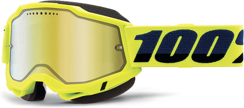 100% Accuri 2 Snowmobile Anti-Fog Goggles - Powersport Racing Protective Eyewear Sporting Goods > Outdoor Recreation > Cycling > Cycling Apparel & Accessories 100% Yellow Mirror Gold Lens 