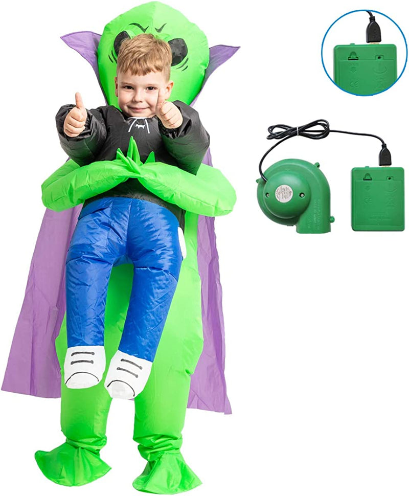 GOOSH Inflatable Alien Costume for Kids Halloween Costumes Boys Girls 48IN Funny Blow up Costume for Halloween Party Cosplay