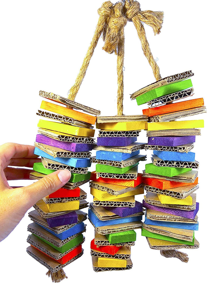 Birds LOVE Chew-Tastic Triple Tower Bird Cage Toy Shredded Fun Small Bird Toy for Green Cheek Conures Sun Conures Caiques Senegals Quakers and Similar Small Sized Parrots Animals & Pet Supplies > Pet Supplies > Bird Supplies > Bird Toys Birds LOVE Medium Triple Chew  