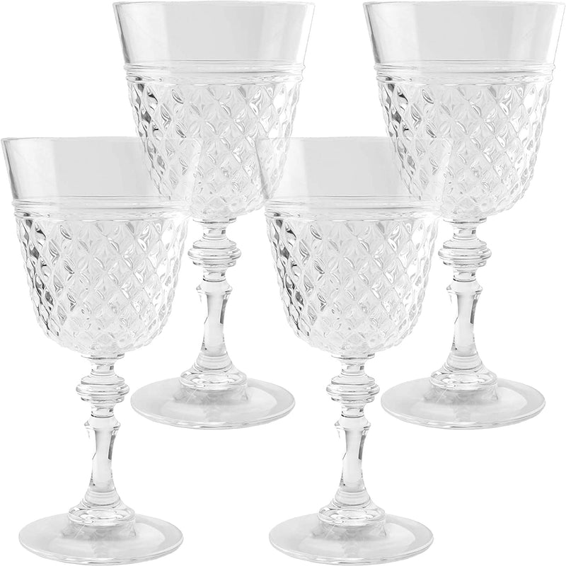 PG Drinkware Collection-Premium Quality Super Clear Acrylic 14Oz Plastic Water Tumblers - Set 4 Home & Garden > Kitchen & Dining > Tableware > Drinkware PG Goblet Style  