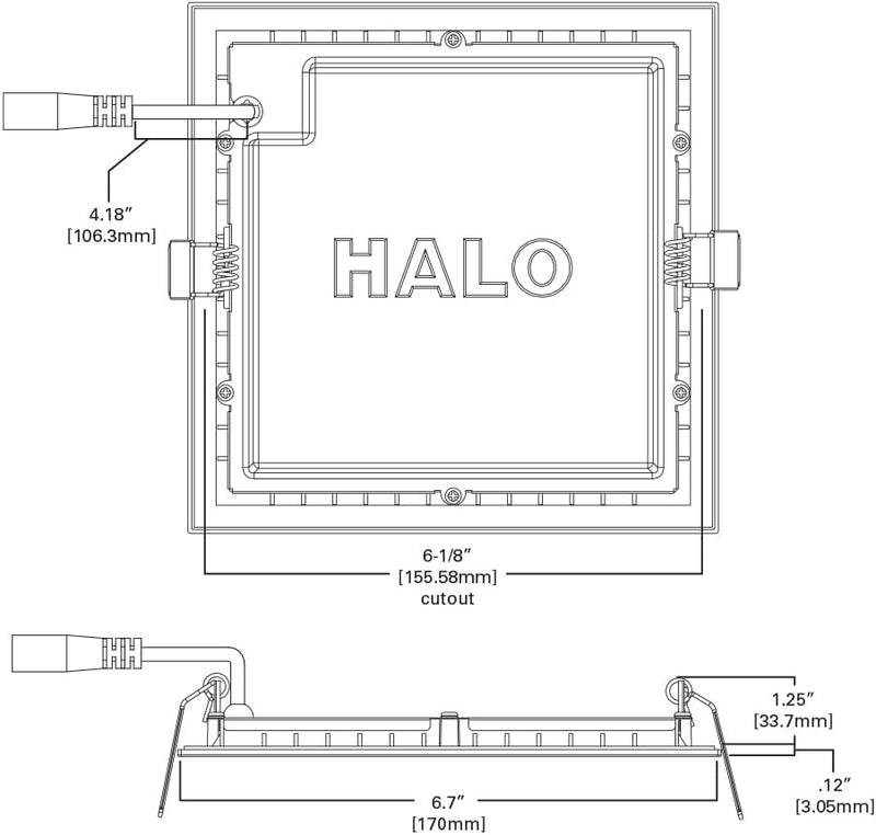 Halo 6 Inch Square Recessed LED Ceiling & Shower Light – Canless Wafer Downlight– 2700K/3000K/3500K/4000K/5000K Selectable– White Home & Garden > Lighting > Flood & Spot Lights Eaton   