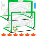 Kids Soccer Goals for Backyard Set - 2 of 4' X 3' Portable Soccer Goal Training Equipment, Pop up Toddler Soccer Net with Soccer Ball, Soccer Set for Kids and Youth Games, Sports, Outdoor Play Sporting Goods > Outdoor Recreation > Winter Sports & Activities VAVOSPORT Green  