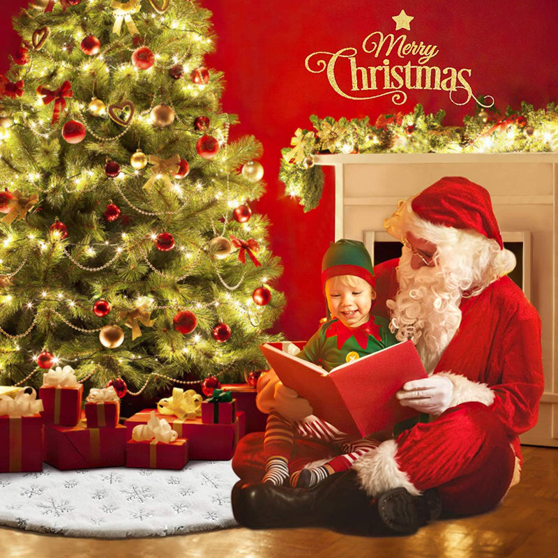 Longrv White Plush Christmas Tree Skirt, 36" Home & Garden > Decor > Seasonal & Holiday Decorations > Christmas Tree Skirts LONGRV   