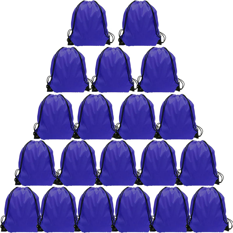Drawstring Backpack Bulk, 100 Pcs Draw String Bags Cinch Bag Drawstring Gym Bag Sackpack Drawstring Bags for Kids Women Men, Blue Home & Garden > Household Supplies > Storage & Organization GoodtoU Royal Blue 20 