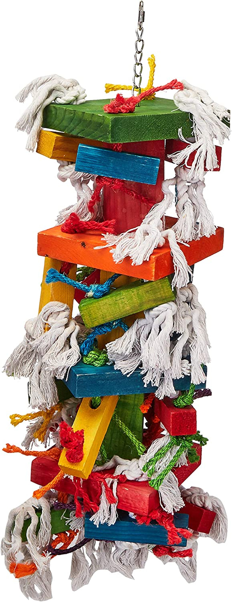 Featherland Paradise | Knots N Blocks - Medium Bird Toy | Parrot Toys | Bird Toys for Parrots, Sun Conures, Parakeets, Caiques, Medium Birds  Caitec Corp XX-Large  