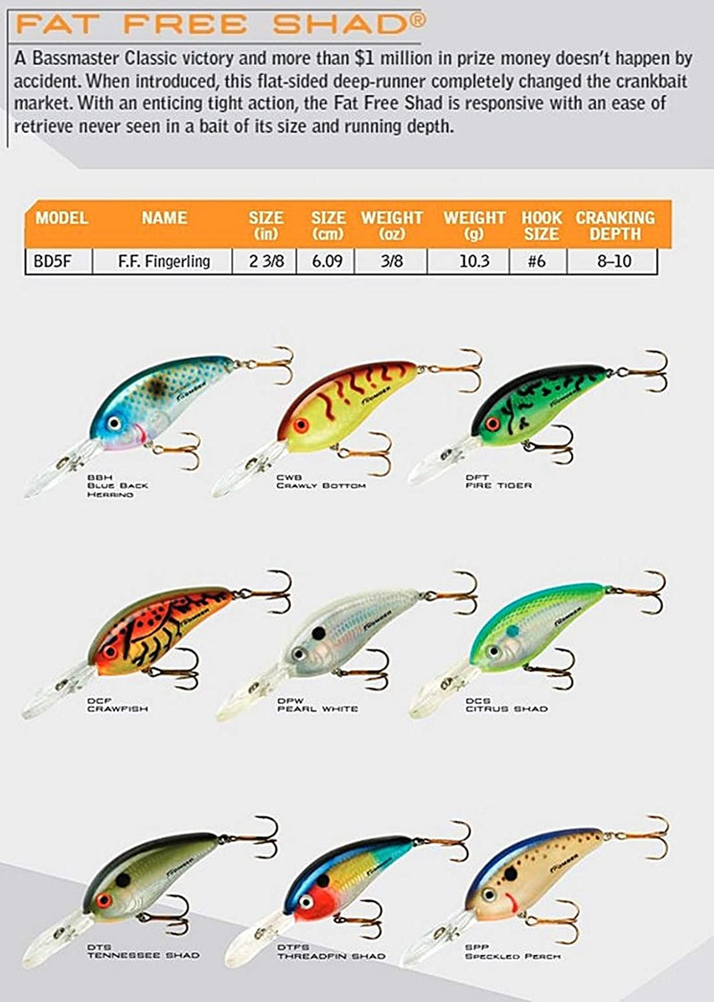 Bomber Lures Fat Free Shad Crankbait Bass Fishing Lure Sporting Goods > Outdoor Recreation > Fishing > Fishing Tackle > Fishing Baits & Lures Pradco Outdoor Brands   
