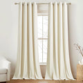 RYB HOME Black Velvet Curtains for Bedroom, Light Blocking Winds & Nosie Dampening Window Curtain Drapes Energy Saving Elegant Home Decoration for Kitchen Living Room, W52 X L84 Inches, 2 Panels Set Home & Garden > Decor > Window Treatments > Curtains & Drapes RYB HOME Ivory W52 x L108 