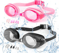 Hnearstar Swimming Goggles 2 Pack Anti-Fog Anti-Uv Silicone Swim Goggles Adult Men Women Youth Sporting Goods > Outdoor Recreation > Boating & Water Sports > Swimming > Swim Goggles & Masks hnearstar Black & Pink  